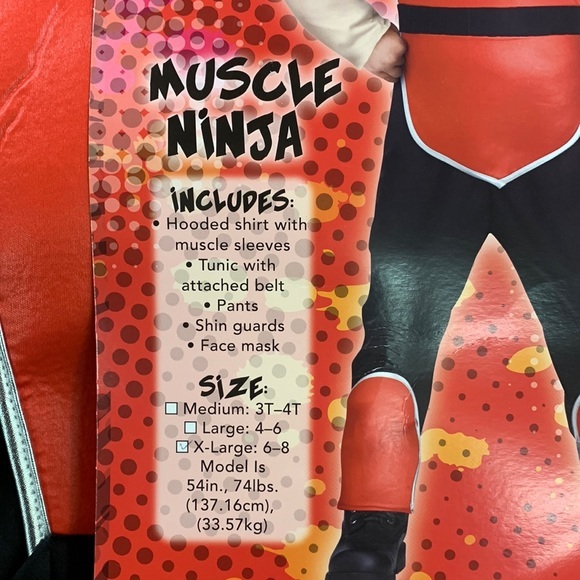 FUN WORLD Costume Ryans World Muscle Ninja shirt, tunic, pants, shin guard, mask - Picture 3 of 3